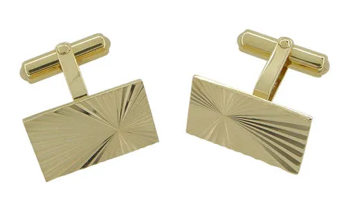 Mid-Century Antique Starburst Cufflinks in 14 Karat Gold