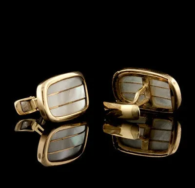 Mother of Pearl Rectangular Cuff Links