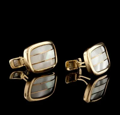 Mother of Pearl Rectangular Cuff Links