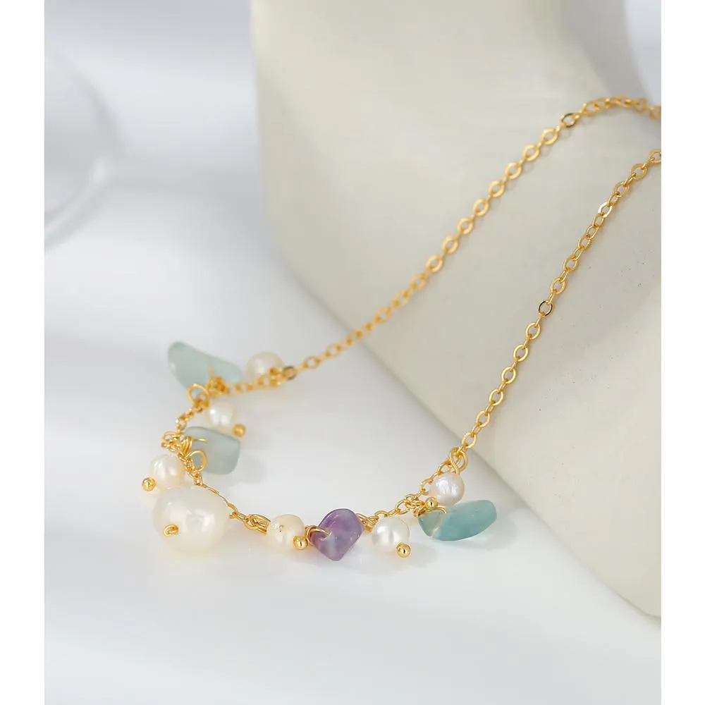 Natural Stone Exquisite Anklets Leg Chain Metal Jewelry for Women