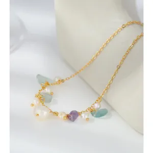 Natural Stone Exquisite Anklets Leg Chain Metal Jewelry for Women