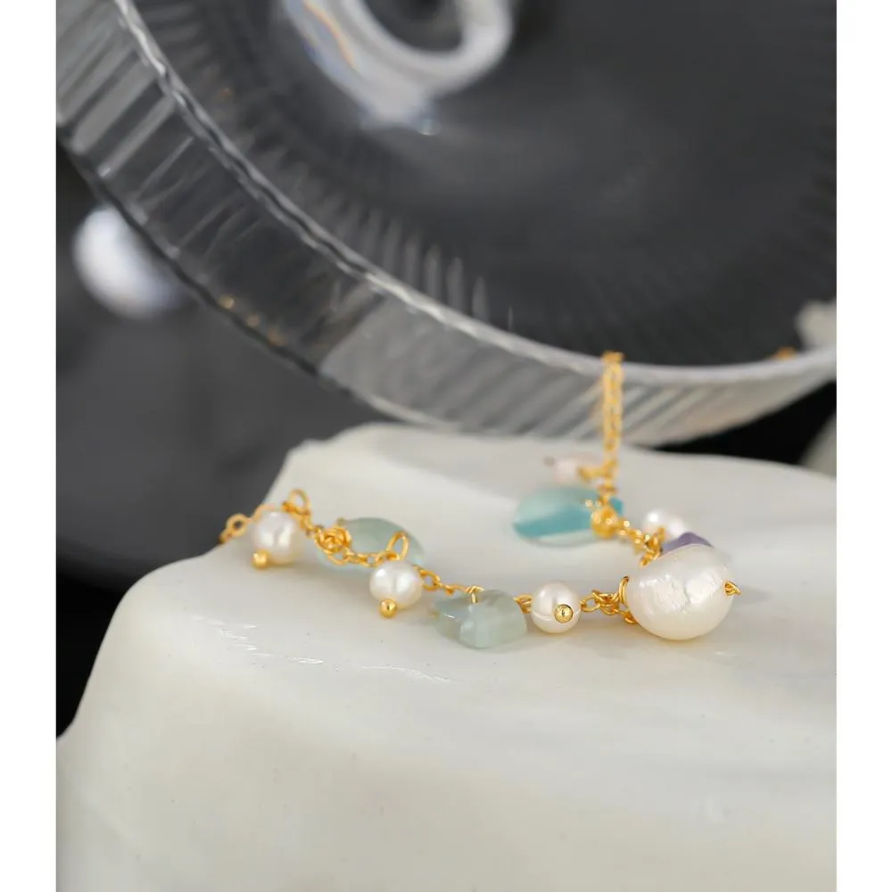 Natural Stone Exquisite Anklets Leg Chain Metal Jewelry for Women