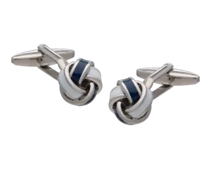 Navy & White Knot Cufflinks
