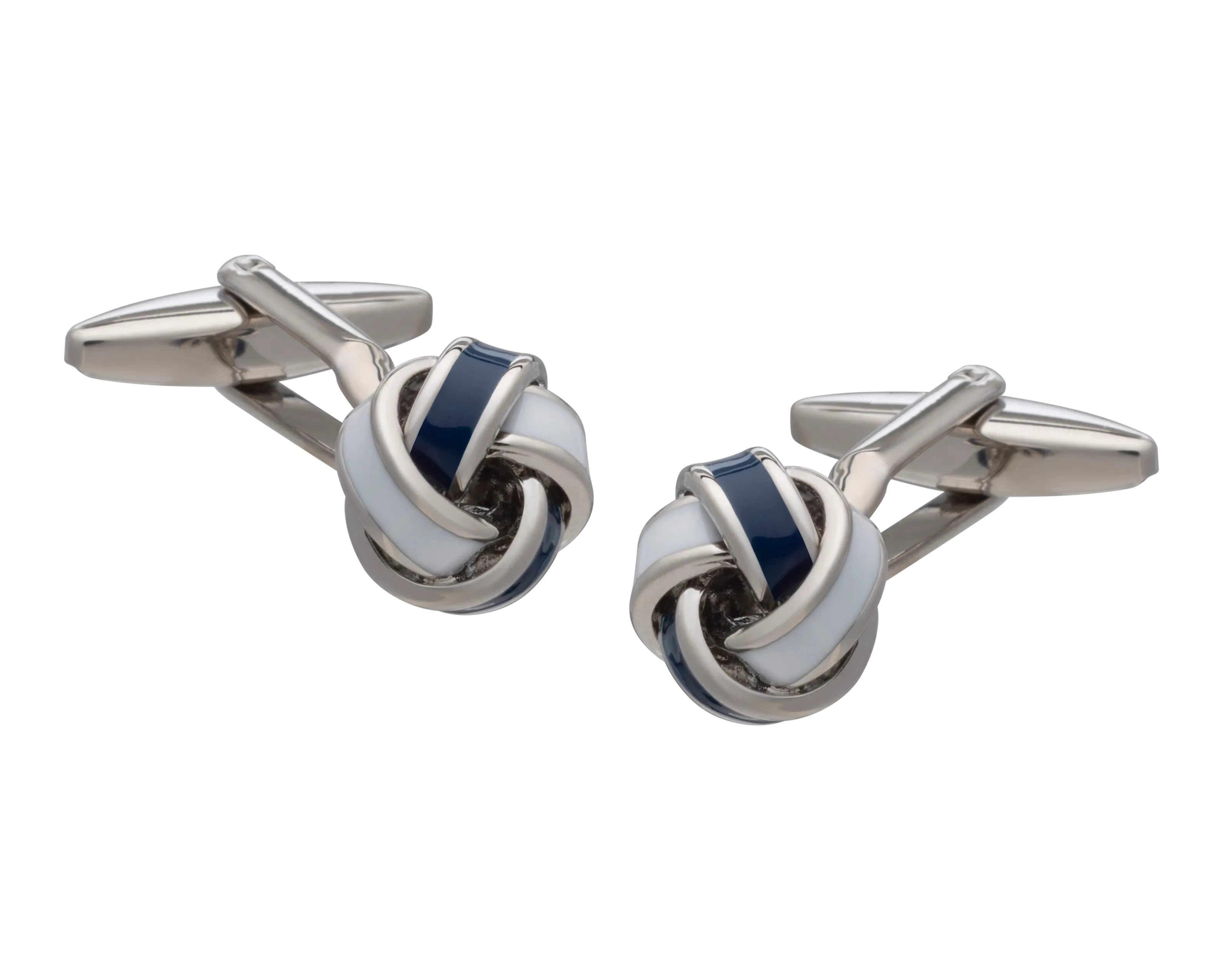 Navy & White Knot Cufflinks
