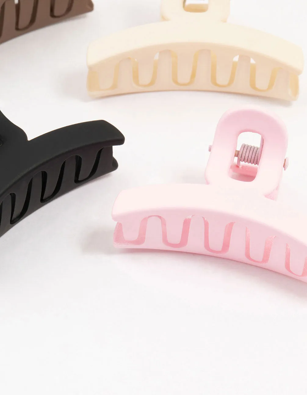 Neutral Small Plastic Loop Claw Clips 4-Pack