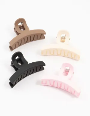 Neutral Small Plastic Loop Claw Clips 4-Pack