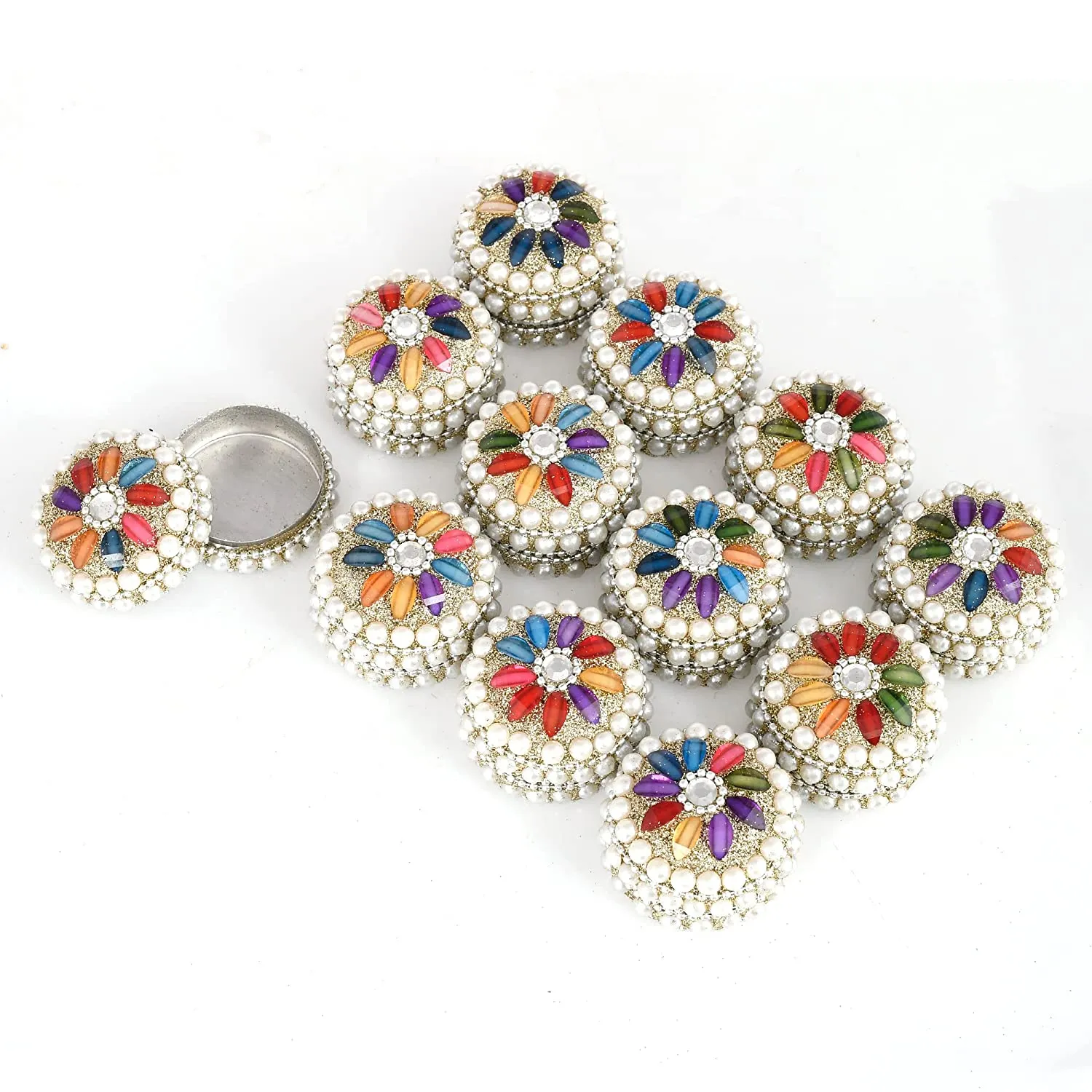 Pack of 12 - Aluminum Sindoor Daani, Kumkum Box Bharani Wedding Return Gifts