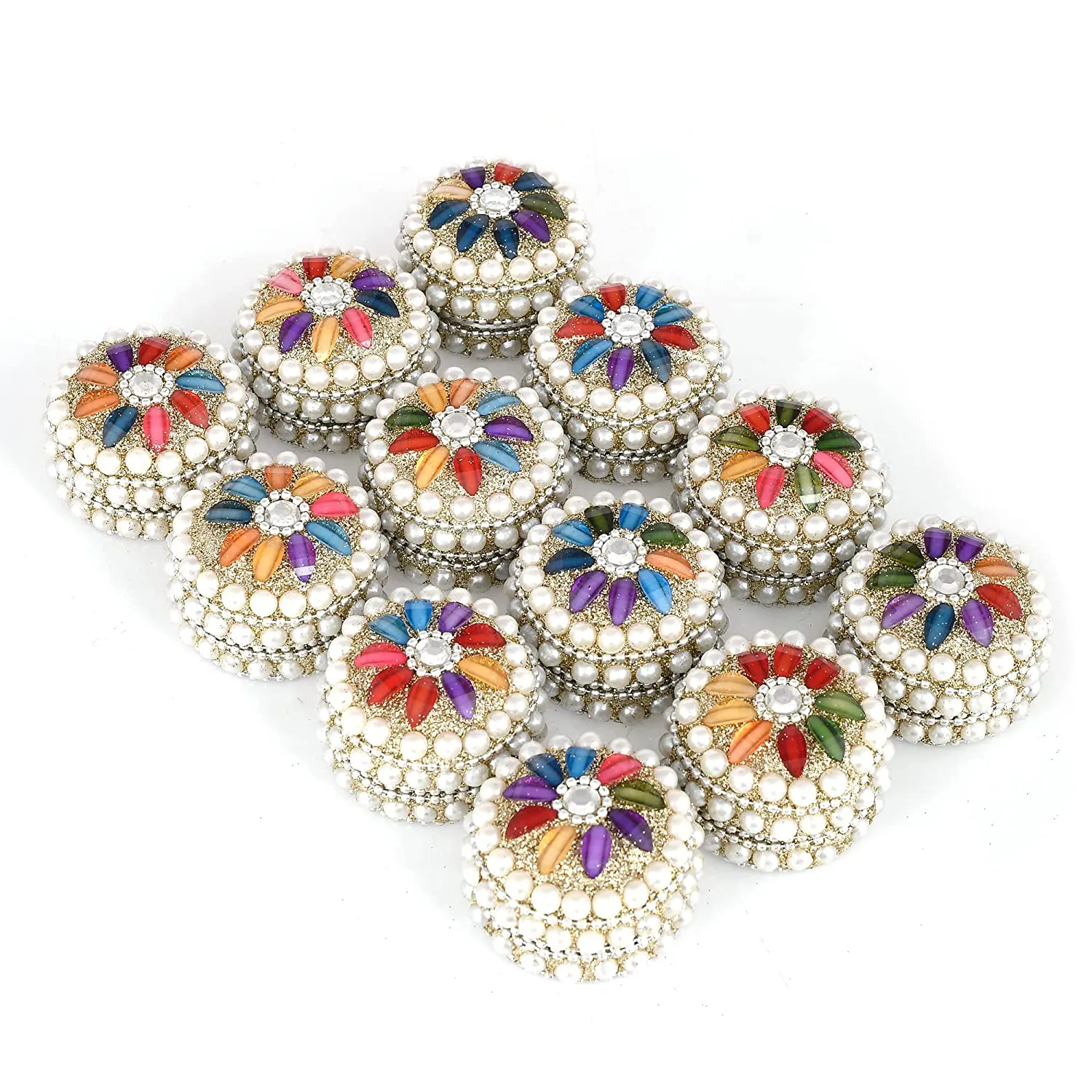 Pack of 12 - Aluminum Sindoor Daani, Kumkum Box Bharani Wedding Return Gifts