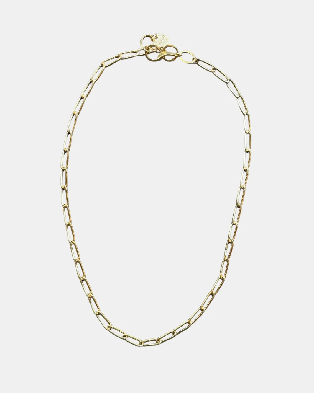 PAPERCLIP CHAIN NECKLACE IN YELLOW GOLD