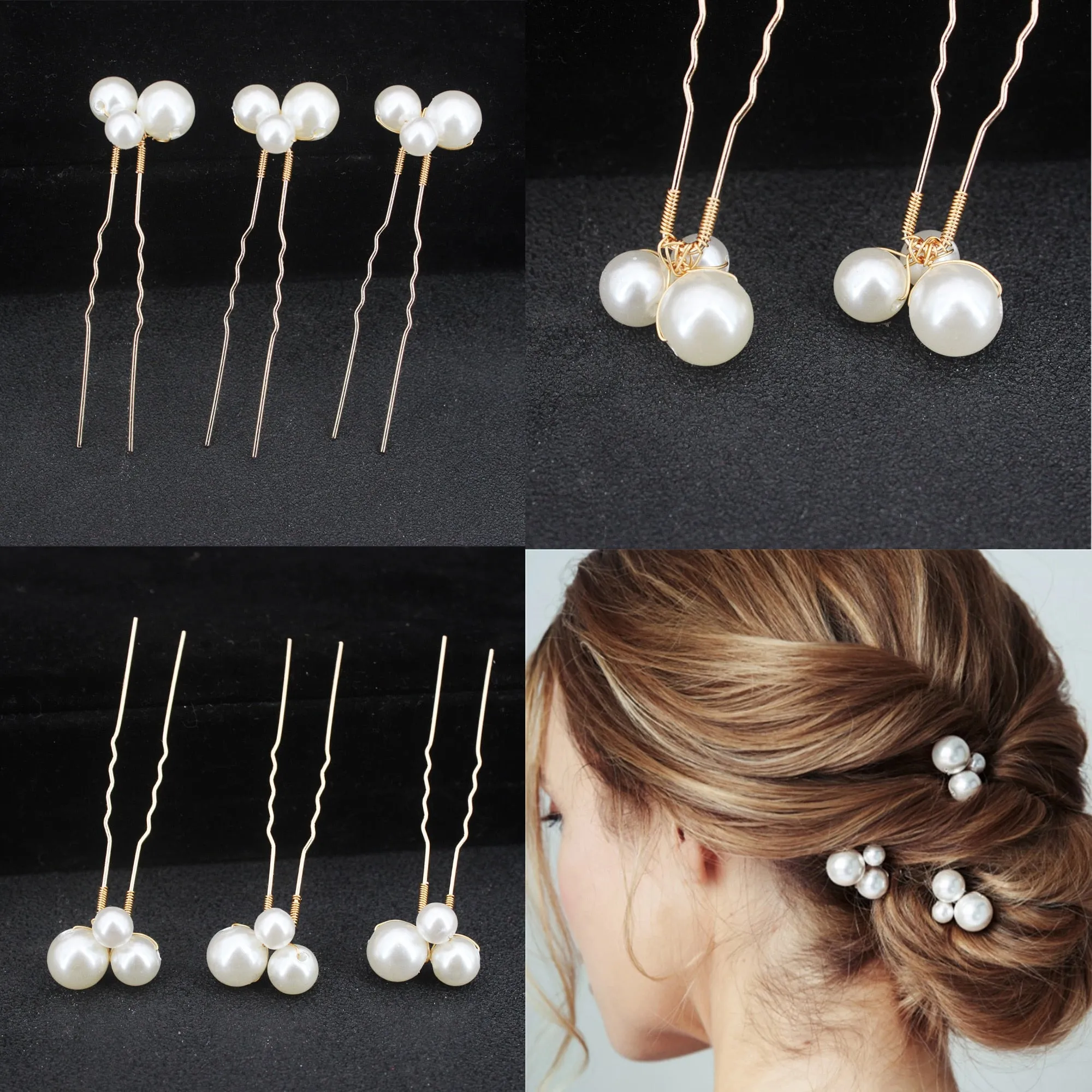 Pearl Bridal Hairpins Set