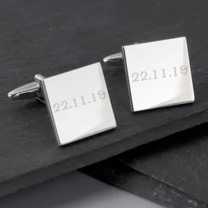 Personalised Any Message Square Cufflinks - 1 Line