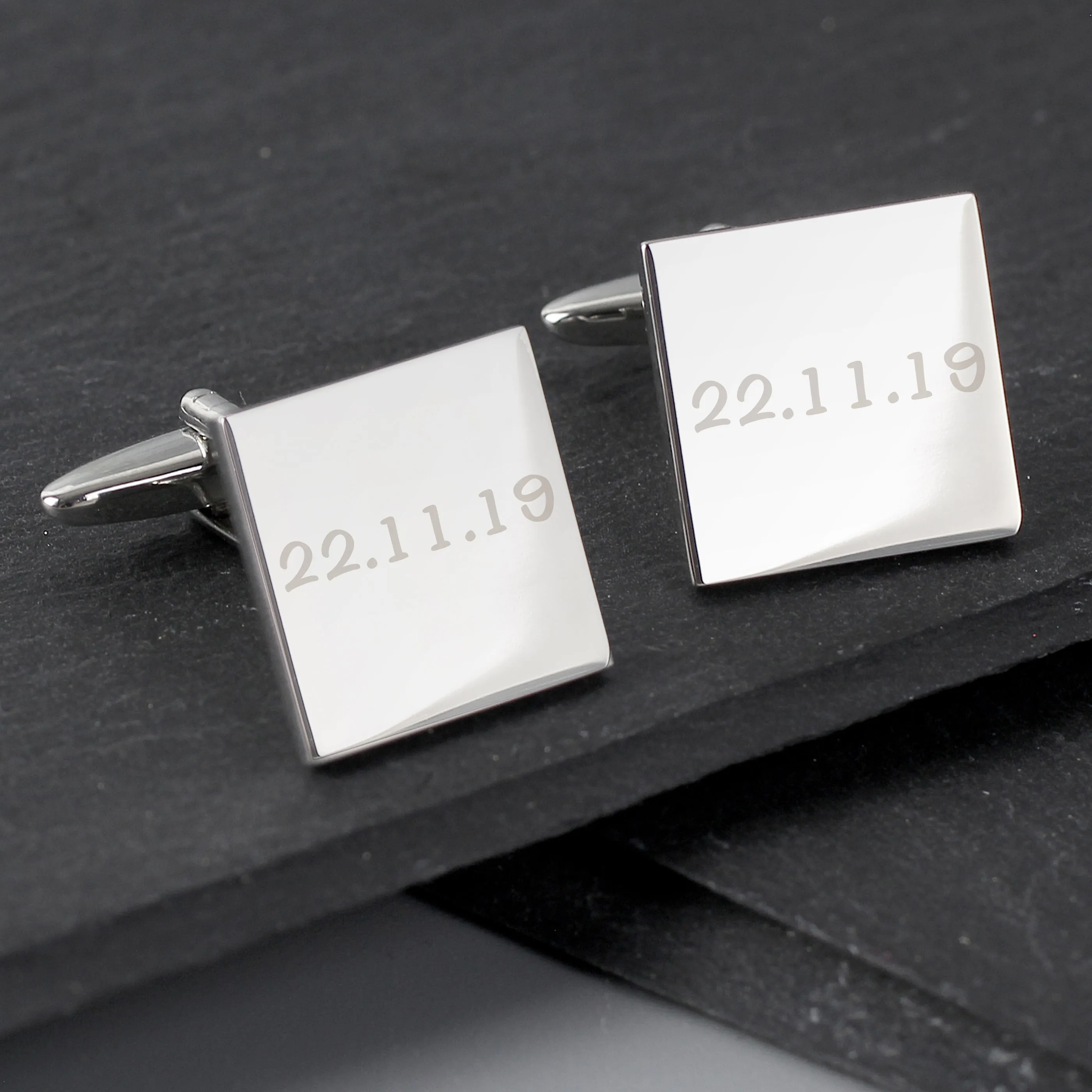 Personalised Any Message Square Cufflinks - 1 Line