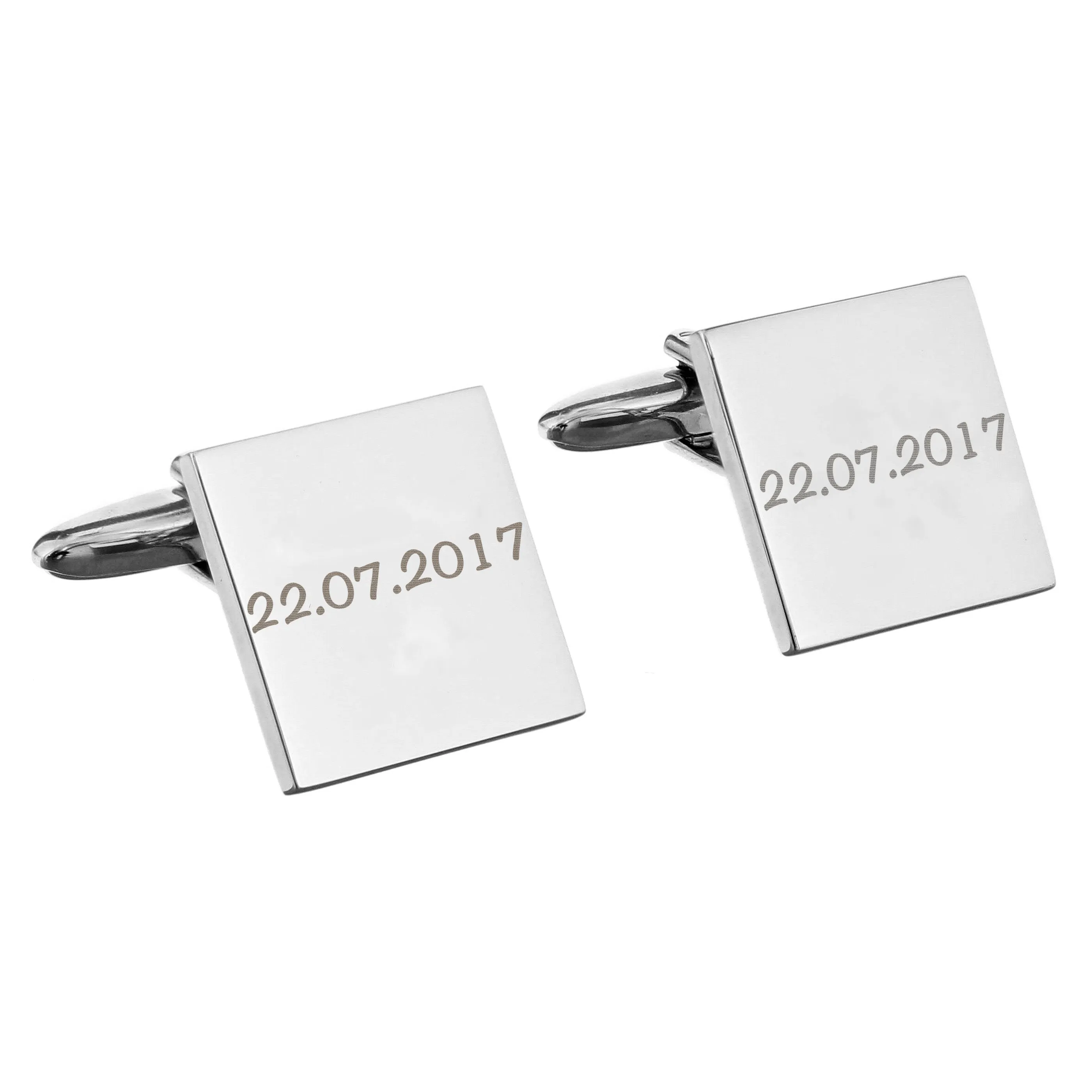 Personalised Any Message Square Cufflinks - 1 Line