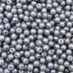 Pigeon Blue Colour Glass Pearls