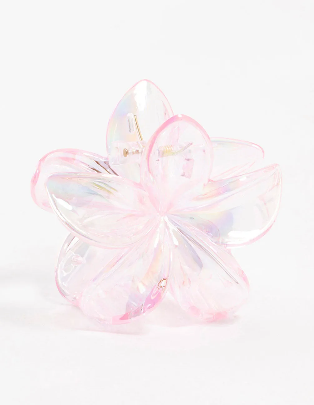 Pink Plastic Frangipani Claw Clip