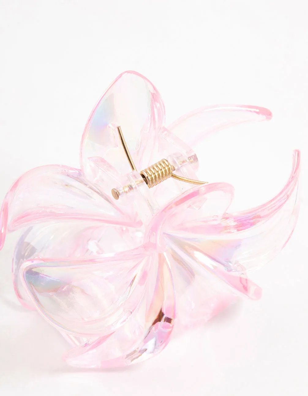 Pink Plastic Frangipani Claw Clip
