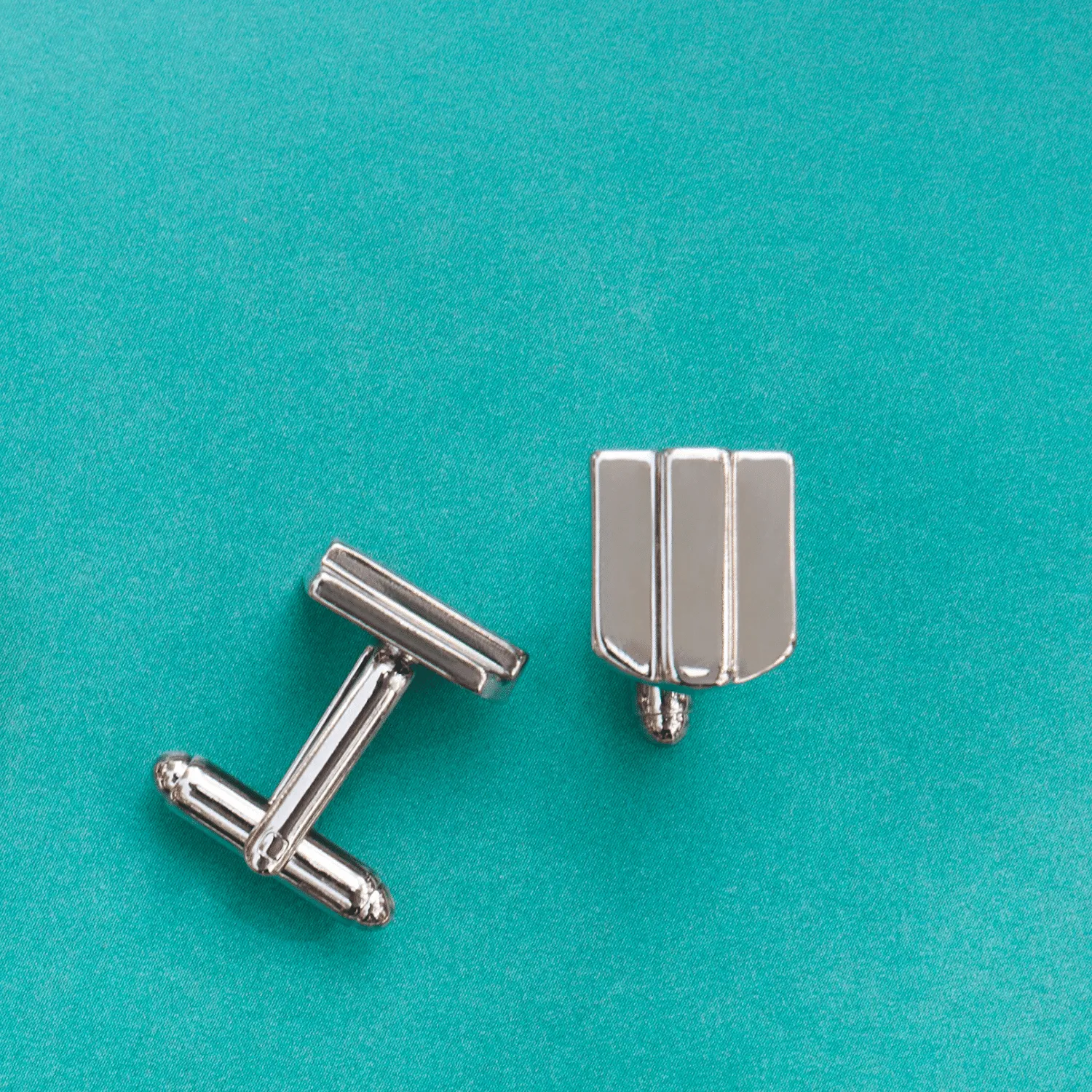 platinum layered dome cufflinks