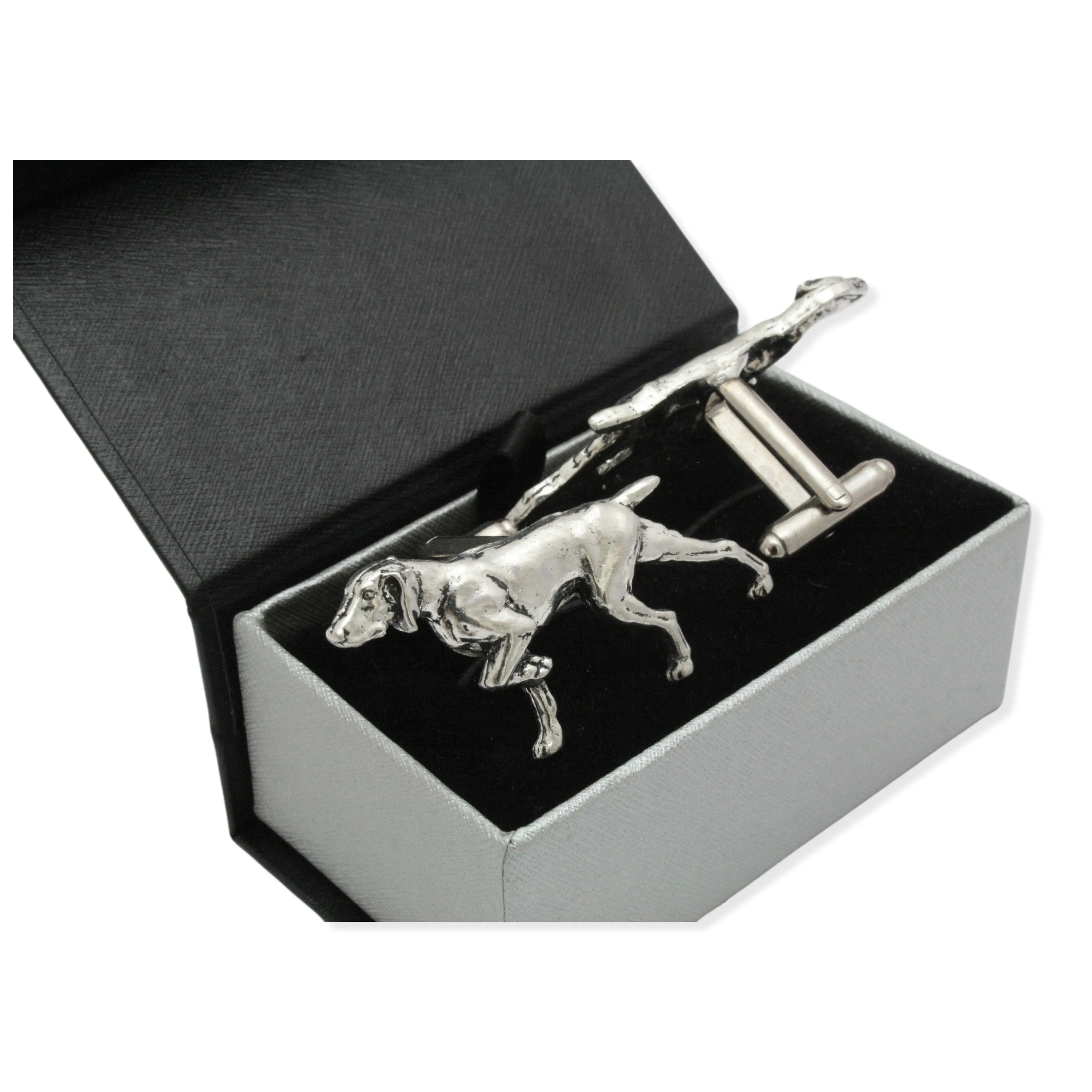 Pointer Gundog Pair of English Pewter Cufflinks