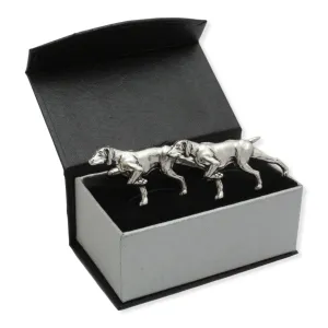 Pointer Gundog Pair of English Pewter Cufflinks