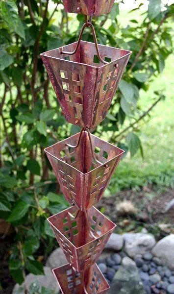 Professional Japanese Box Rain Cups Copper Rain Chain Decorative Downspout Garden Art