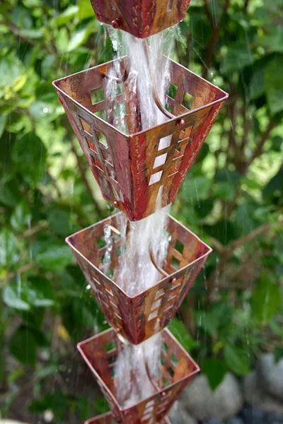 Professional Japanese Box Rain Cups Copper Rain Chain Decorative Downspout Garden Art