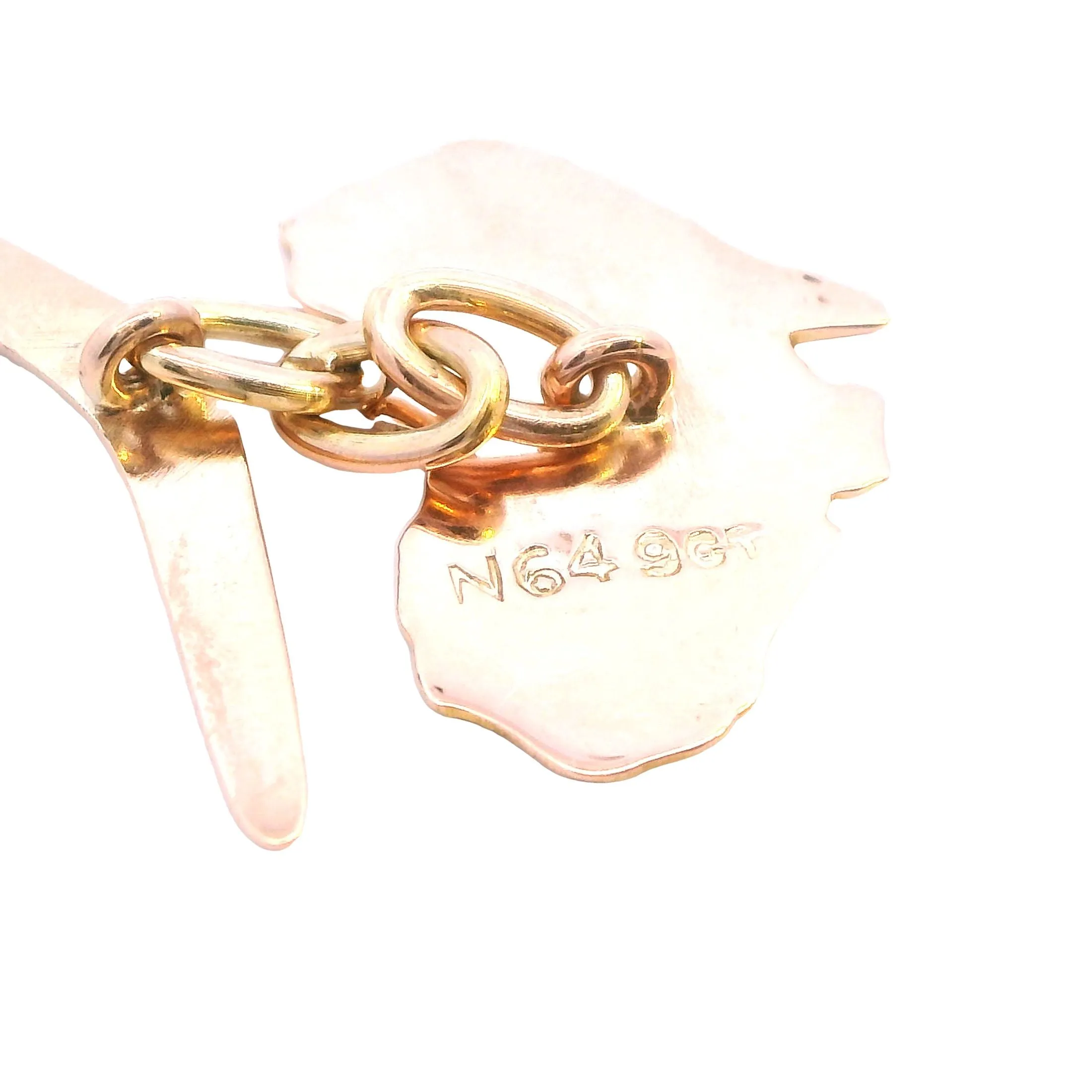 "Exquisite 9ct Yellow Gold Map of Australia and Boomerang Cufflinks"