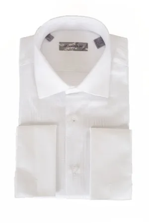 "Maurizio" White Laydown Tuxedo Shirt