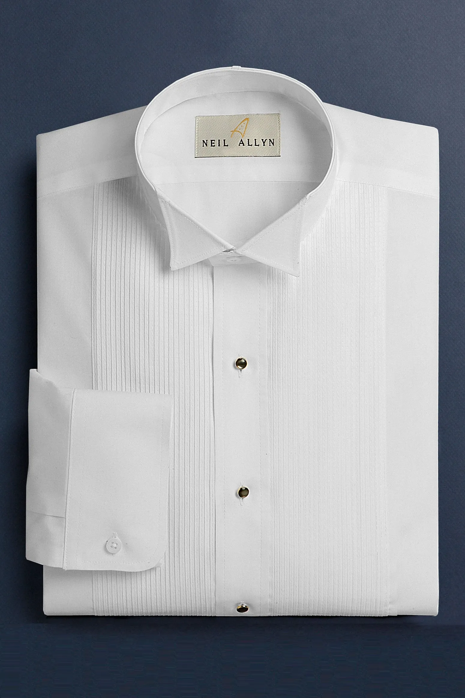 "Timothy" White Wingtip Tuxedo Shirt