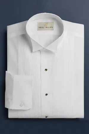 "Timothy" White Wingtip Tuxedo Shirt