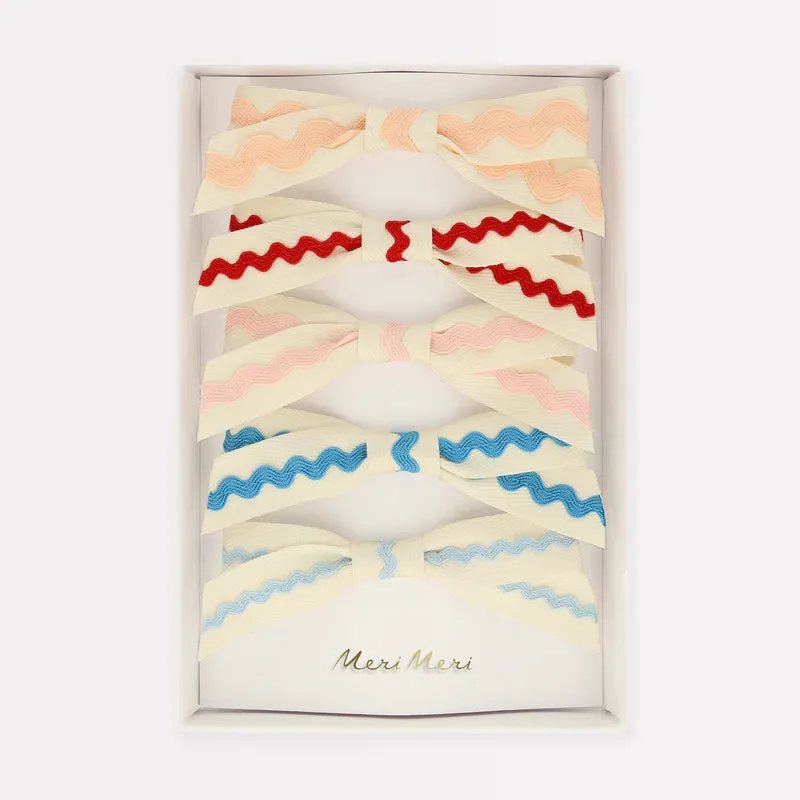 Ricrac Bow Hair Clips