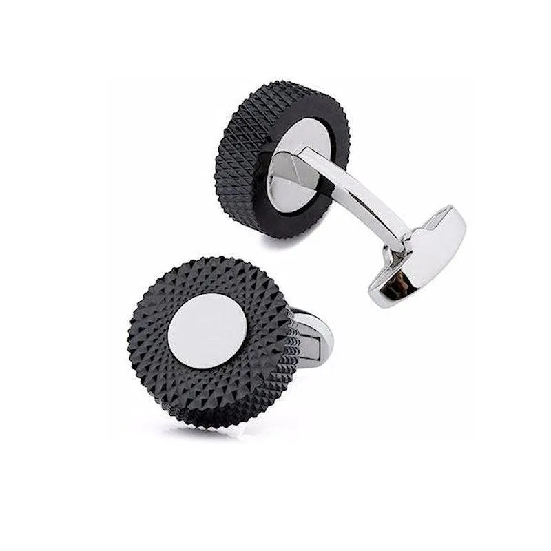 Round Gunmetal Cufflinks