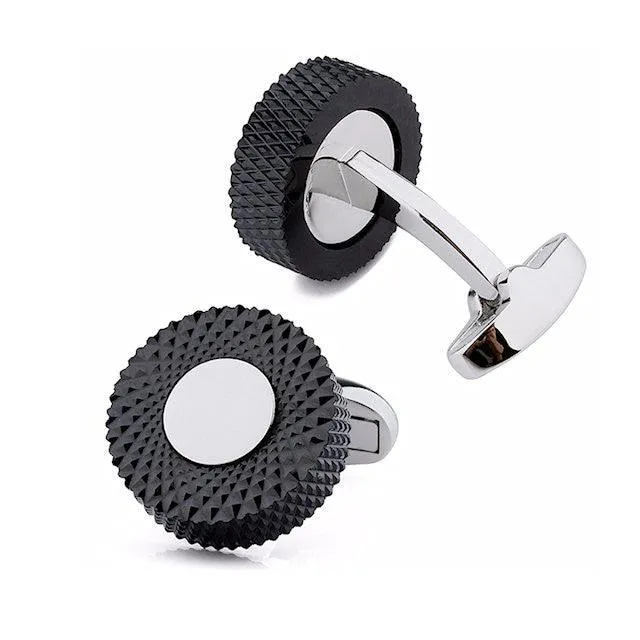 Round Gunmetal Cufflinks