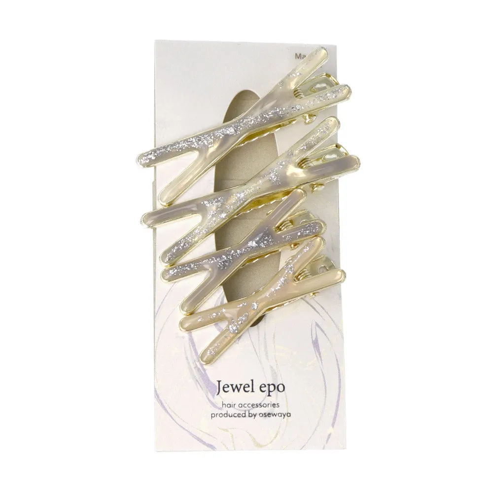 Sequin Cross Mini Pinch Clip Set