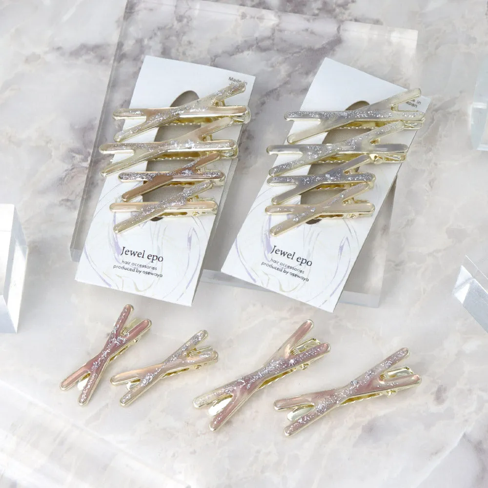 Sequin Cross Mini Pinch Clip Set
