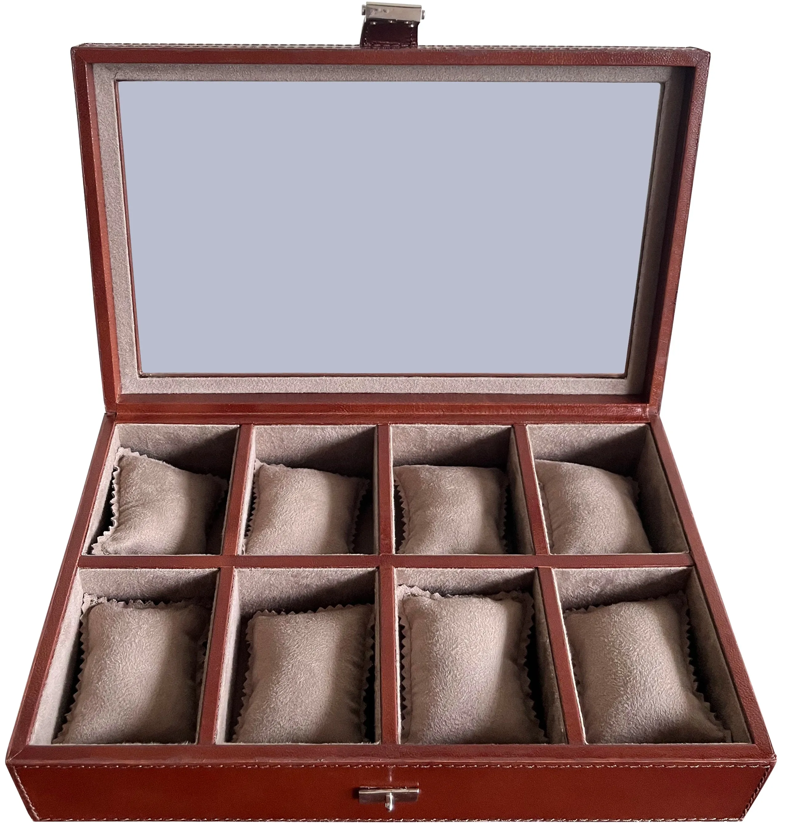 Signature Leather Watch Case - 8 Slots (Brown)