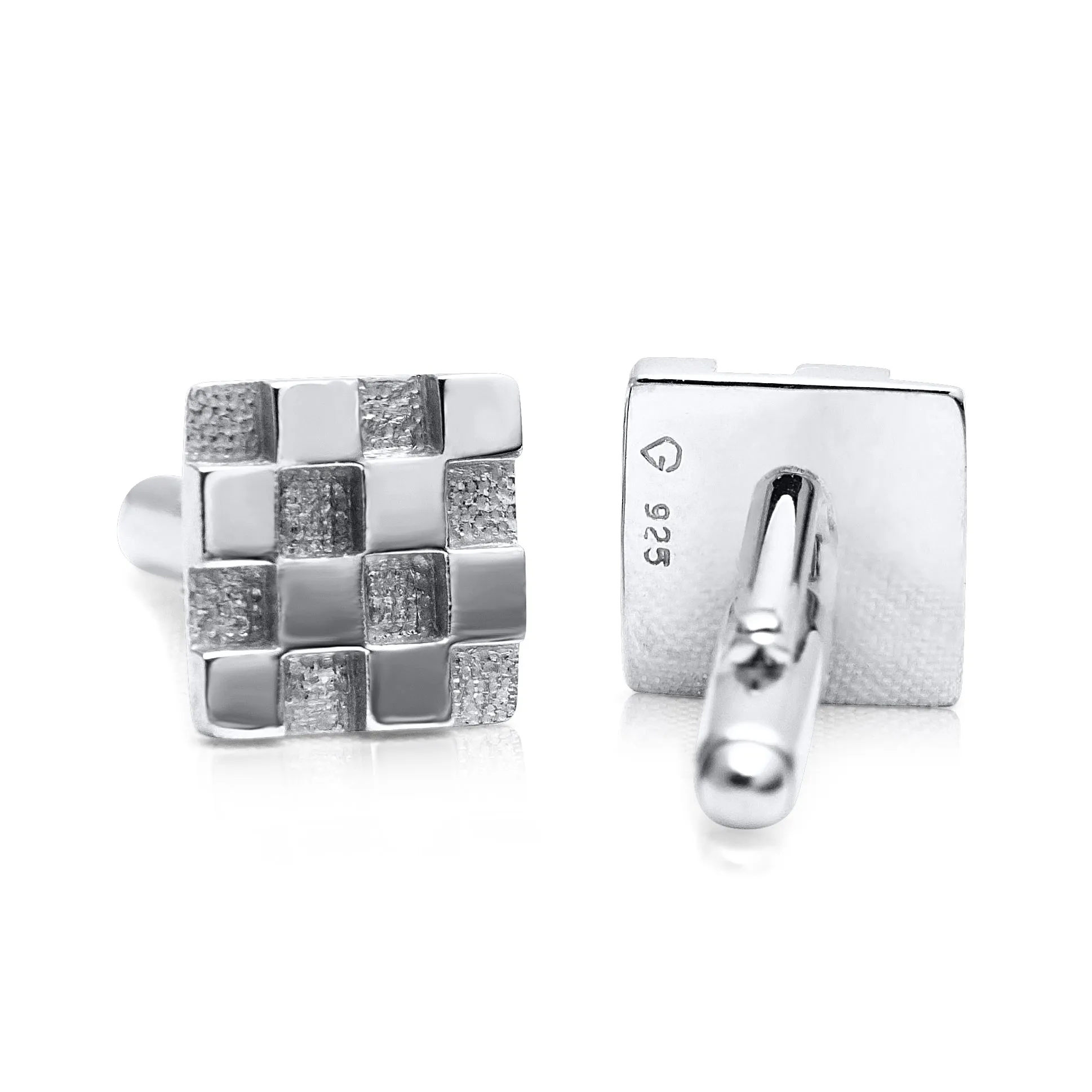 Silver Checkerboard Cufflinks