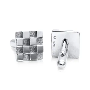 Silver Checkerboard Cufflinks