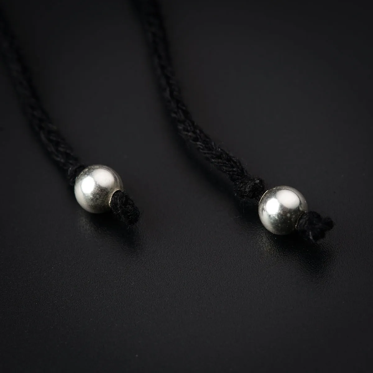 Silver Drop Shape with Ghungroo Motif Anklet/Payal (Tie & Wear)