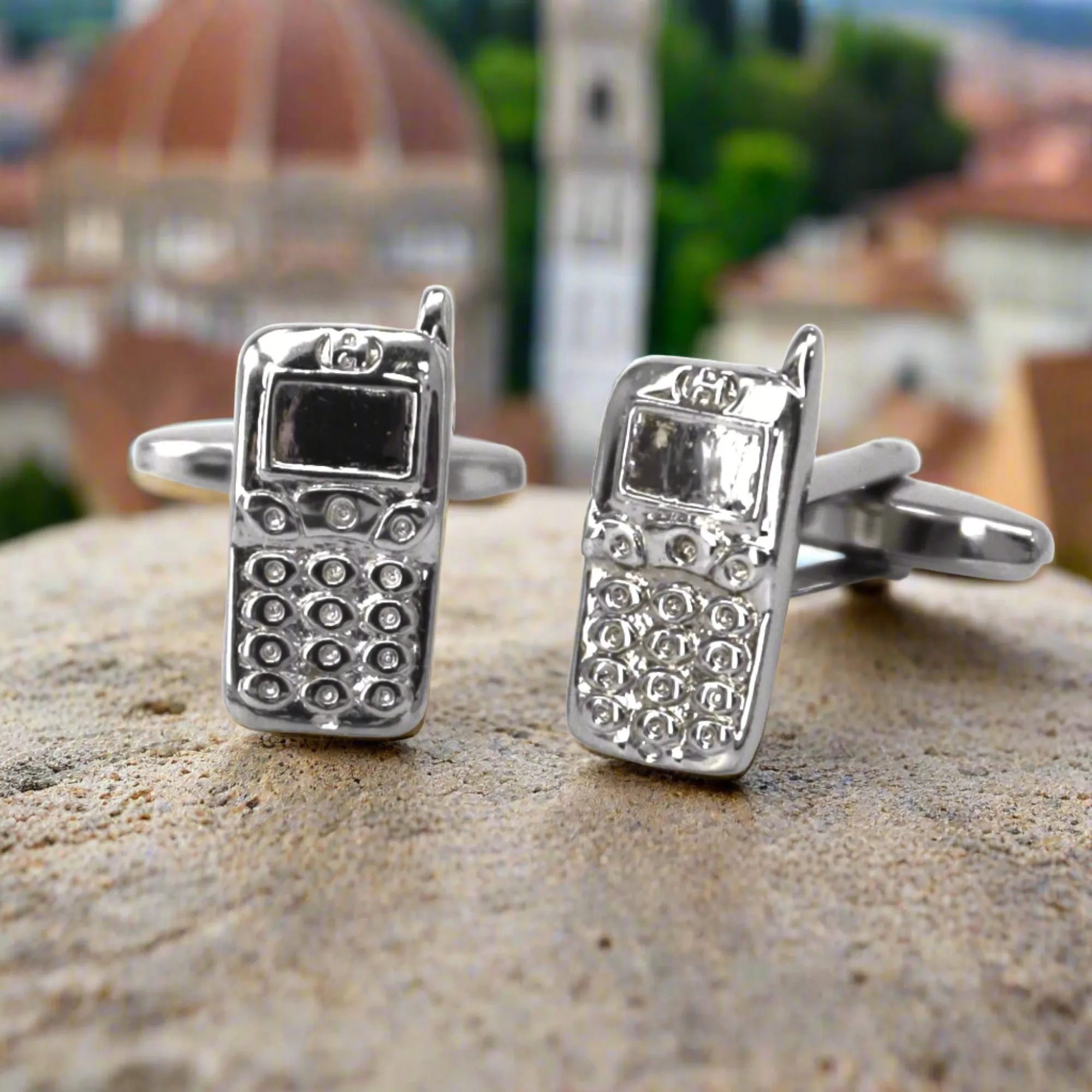 Silver handphone Cufflinks (Online Exclusive)