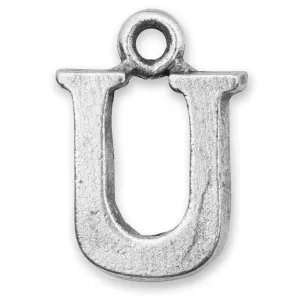 Silver Initial U Charm
