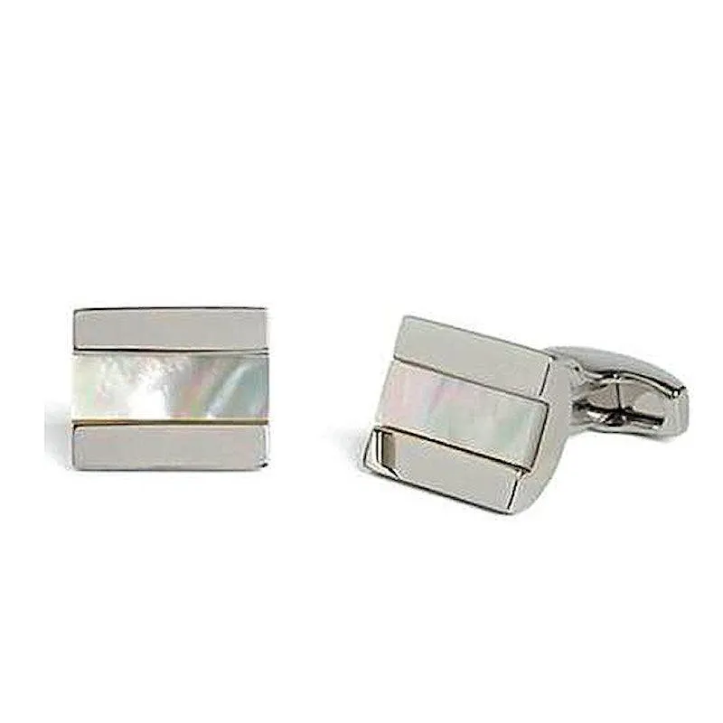 Simon Carter Chunky Half Barrel Mother Of Pearl Cufflinks