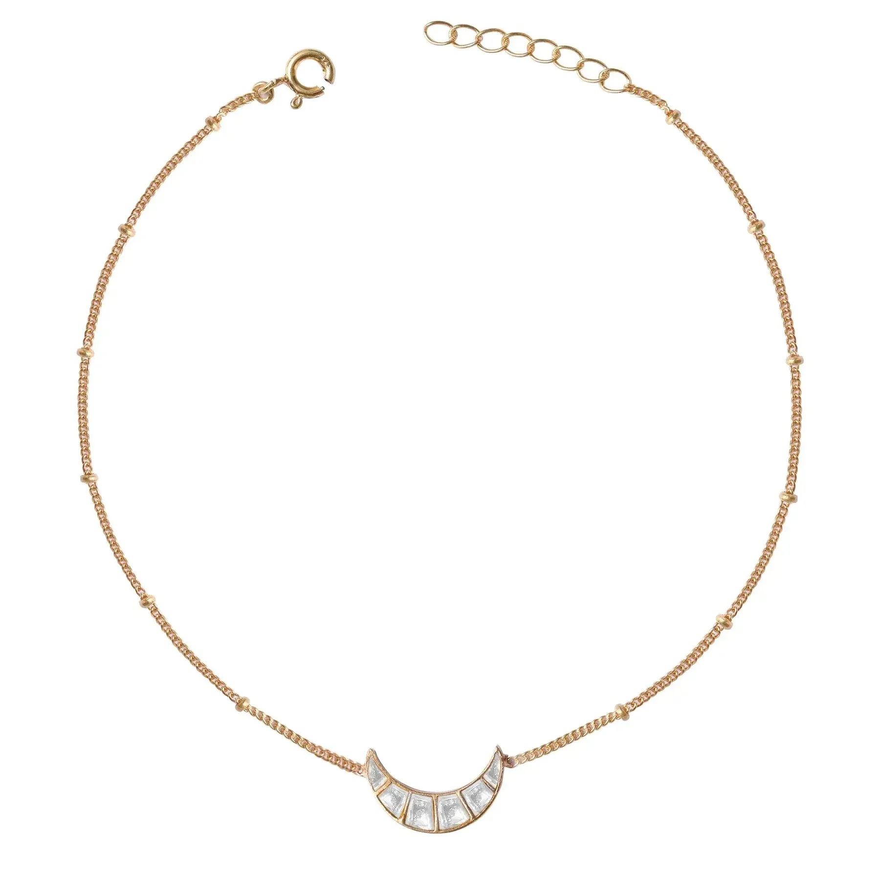 Single 92.5 Sterling Silver Moon Anklet
