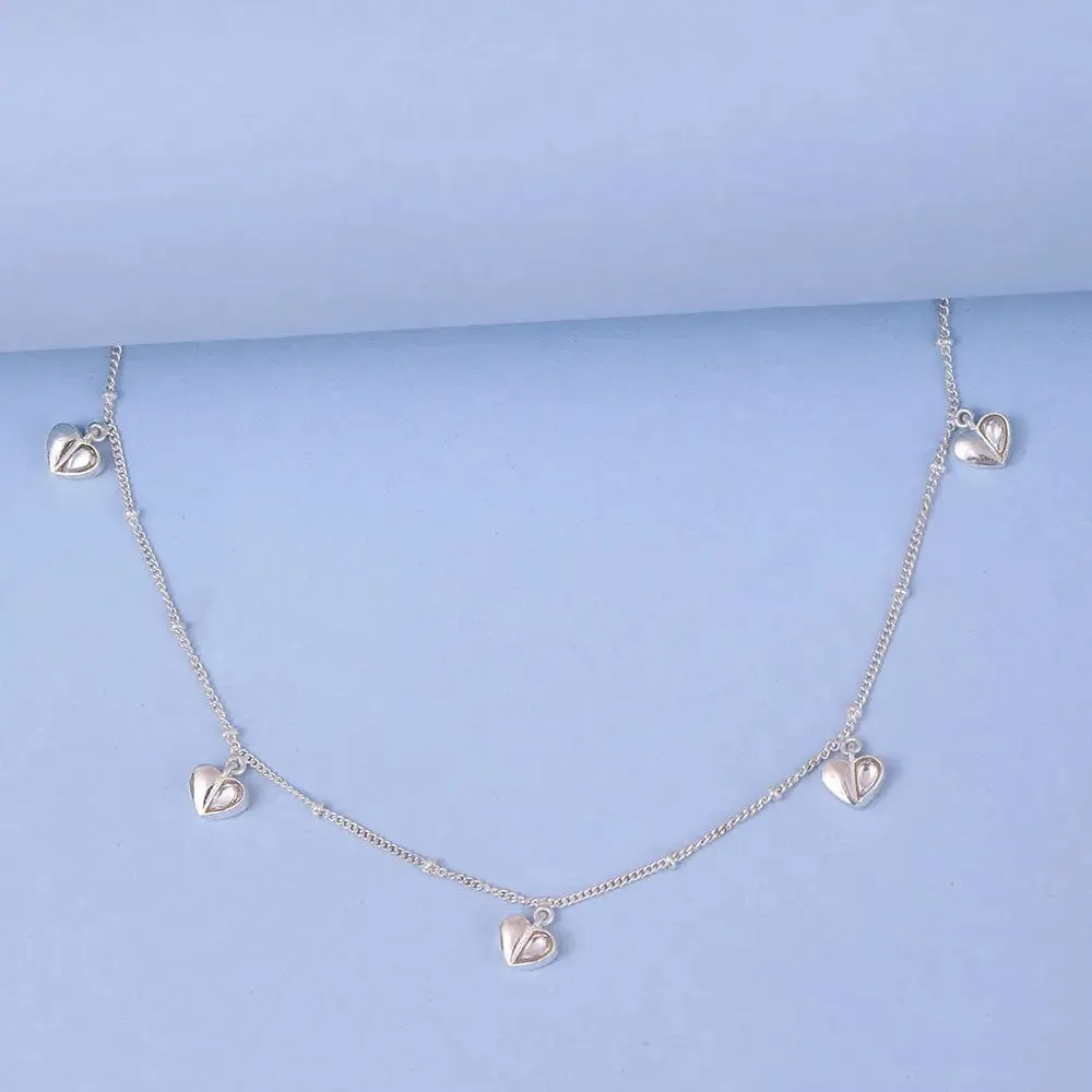 Single Little Hearts Motif Silver 92.5 ANklets