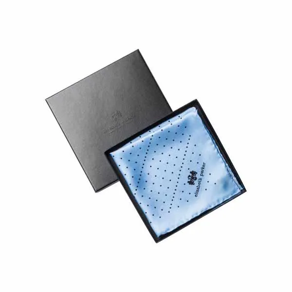 Sky Blue Multi Dotty Silk Pocket Square