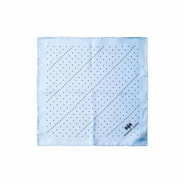 Sky Blue Multi Dotty Silk Pocket Square