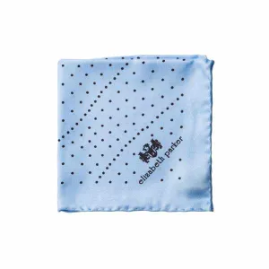 Sky Blue Multi Dotty Silk Pocket Square