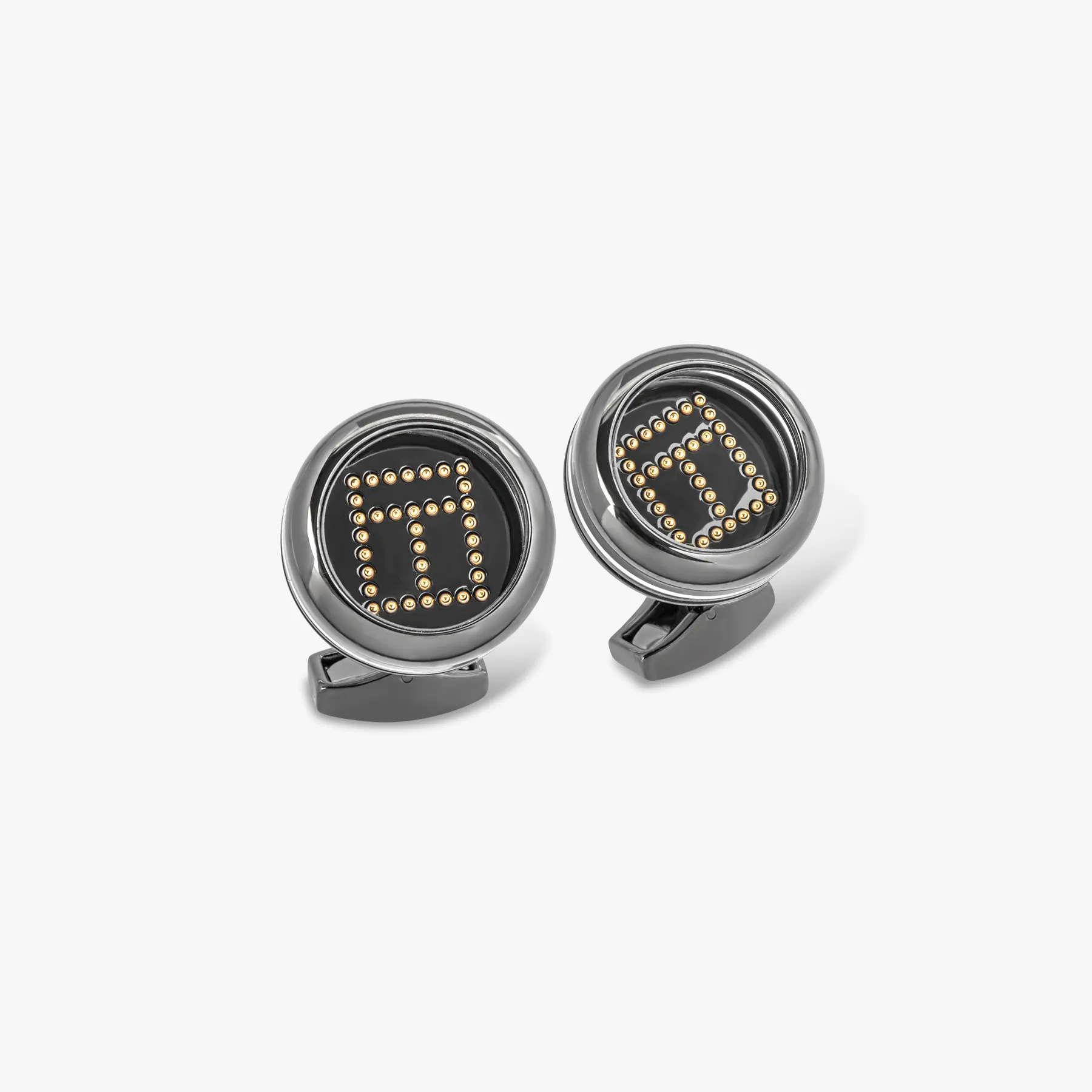 Solitaire cufflinks in stainless steel