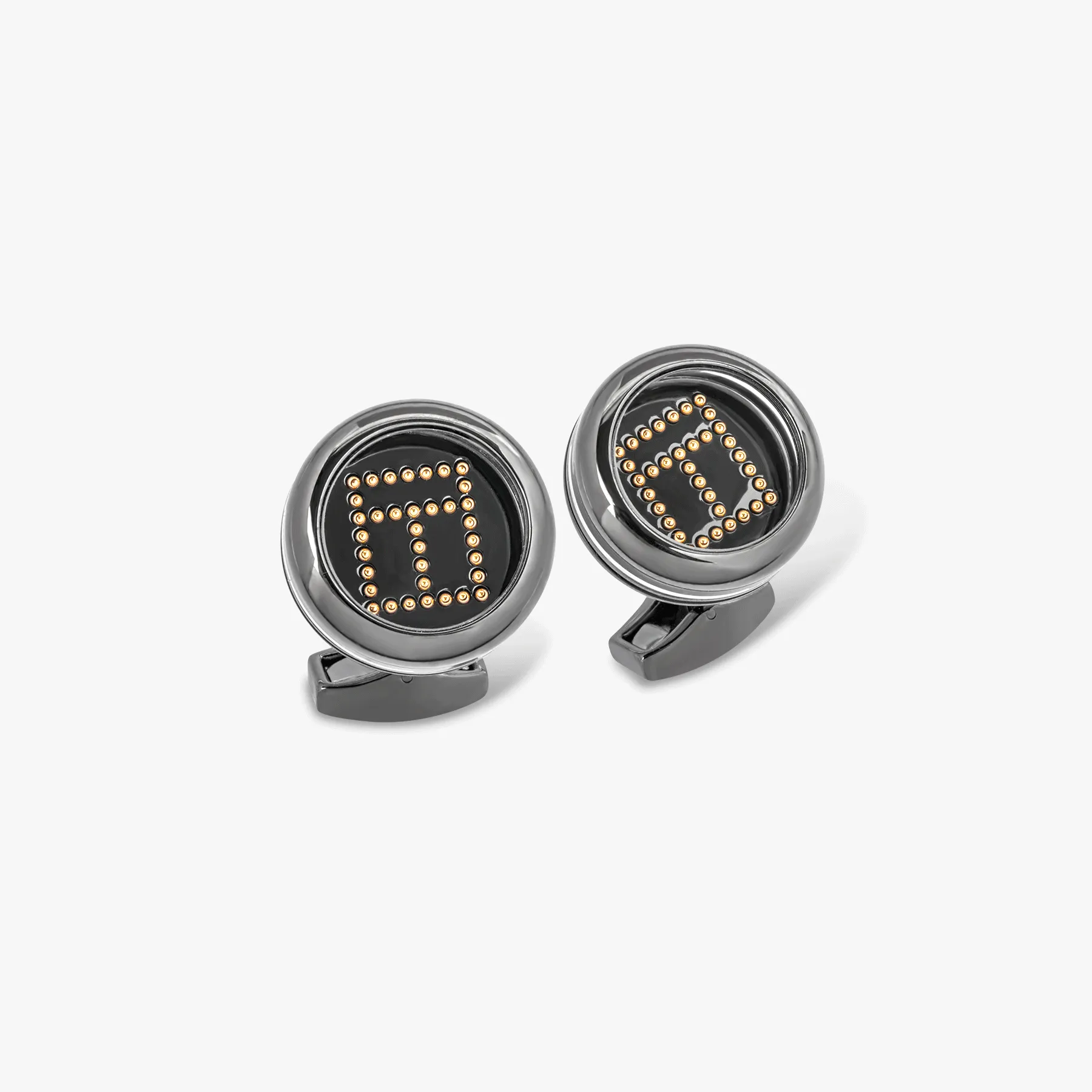 Solitaire cufflinks in stainless steel