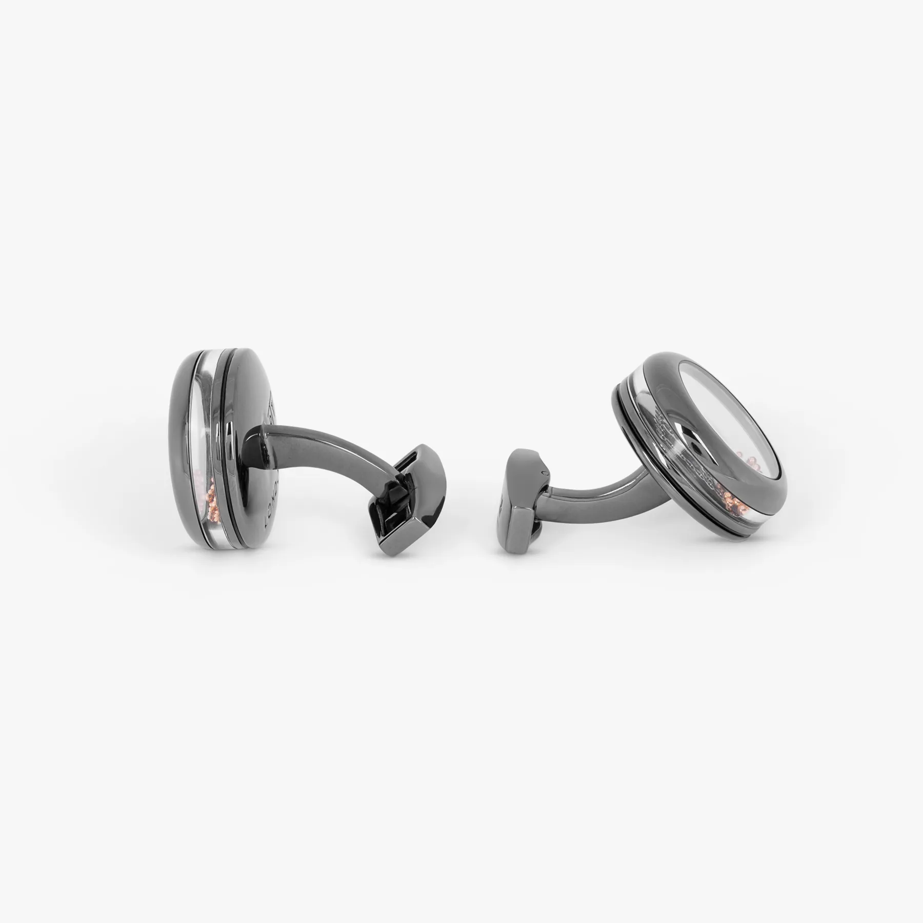 Solitaire cufflinks in stainless steel