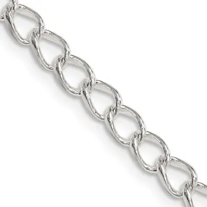 Sterling Silver 4.5mm Half round Wire Open Curb Chain Necklace